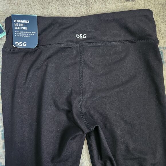 DSG Girl's Large Knot Hem Performance Capri Pants Leggings Black NWT - Picture 6 of 7